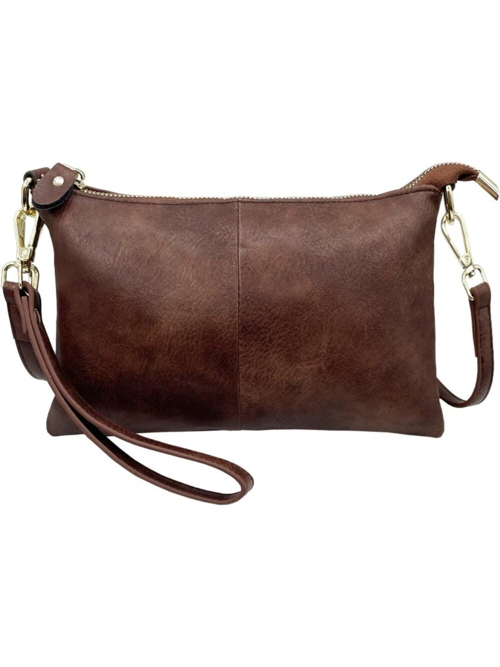 〽️Women's Coffee Leather Zipper Wristlet Wallet Phone Bags Wallet Clutch Purses
